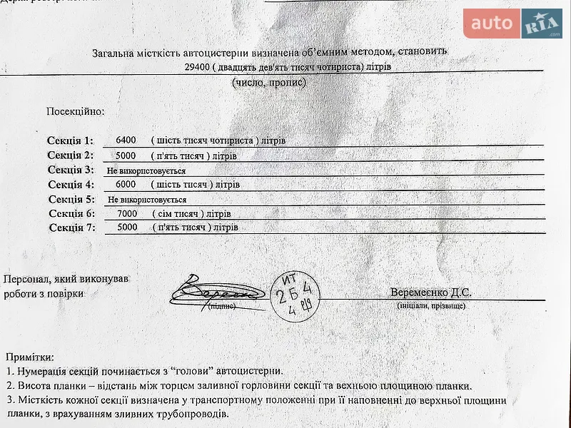 Цистерна полуприцеп ADR Trailers CTS 4 1991 в Каменке-Бугской документ
