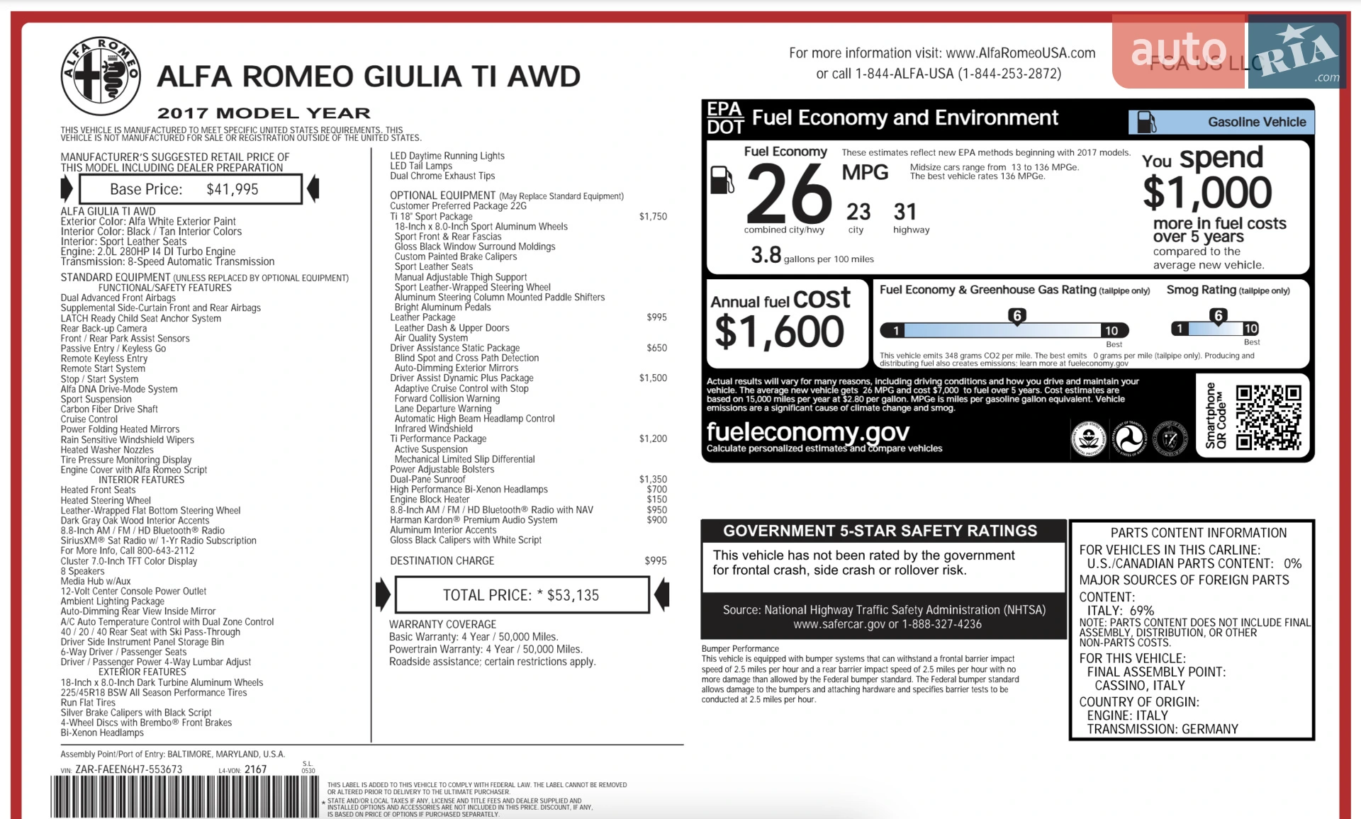 2017 Alfa Romeo Giulia - мініатюра 42