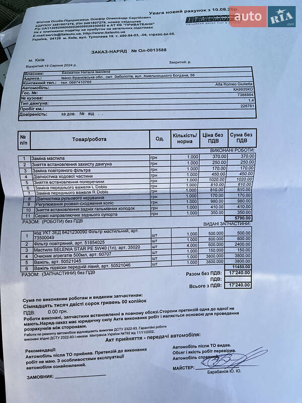 Хэтчбек Alfa Romeo Giulietta 2015 в Киеве