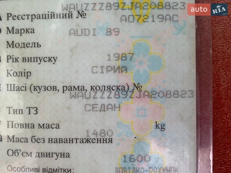 Седан Audi 80 1987 в Виноградові