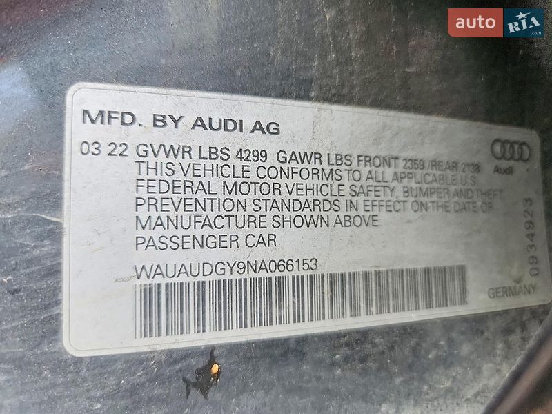 Седан Audi A3 2022 в Львове
