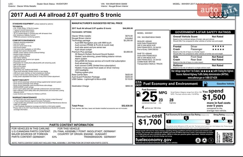 Универсал Audi A4 Allroad 2017 в Ивано-Франковске фото 65 Универсал Audi A4 Allroad 2017 в Ивано-Франковске