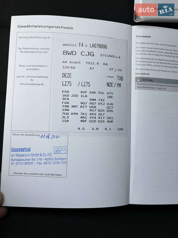 Универсал Audi A4 2020 в Старом Самборе