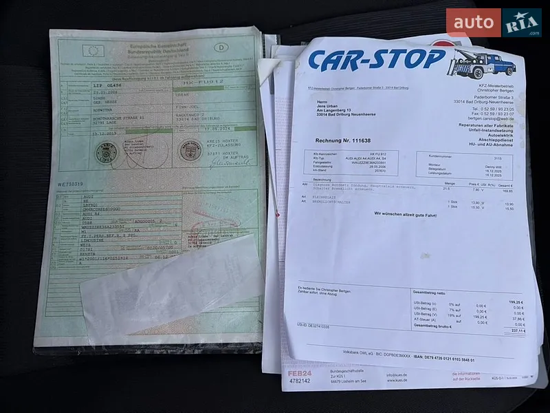 Седан Audi A4 2006 в Виннице документ
