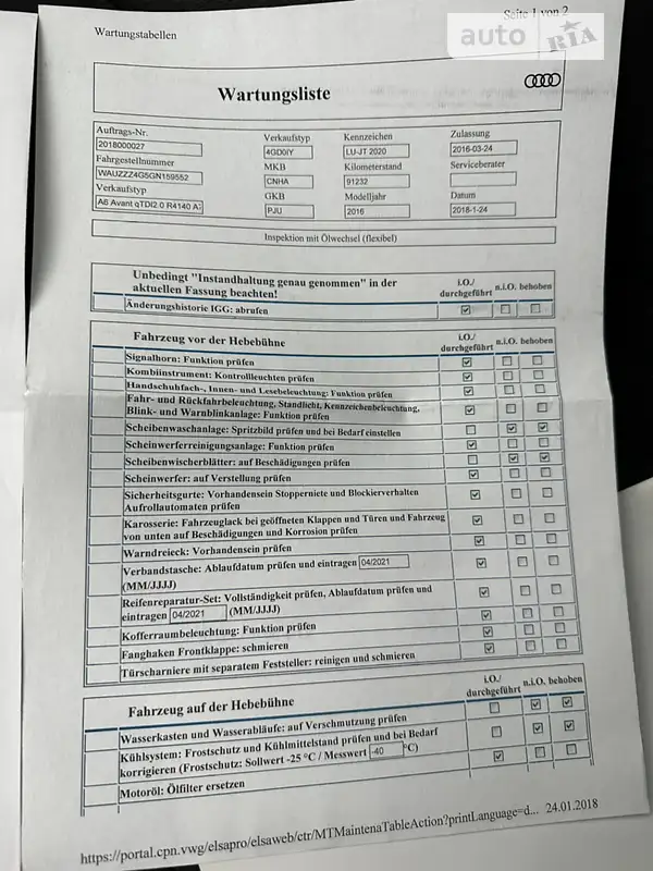 Универсал Audi A6 2016 в Киеве документ