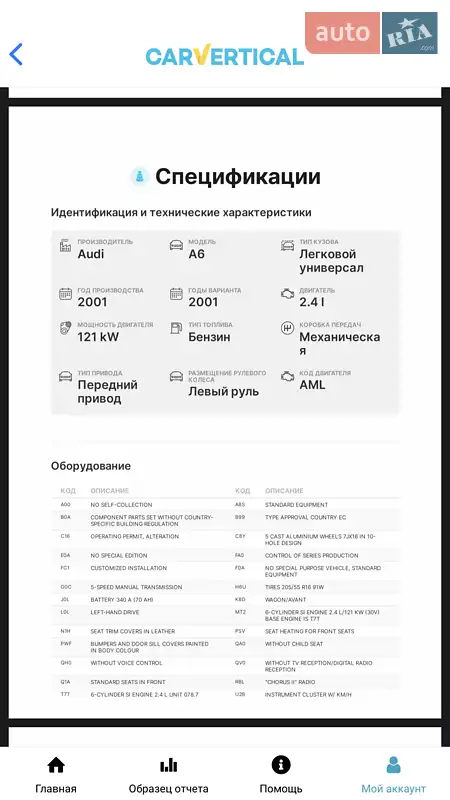 Универсал Audi A6 2001 в Ужгороде документ