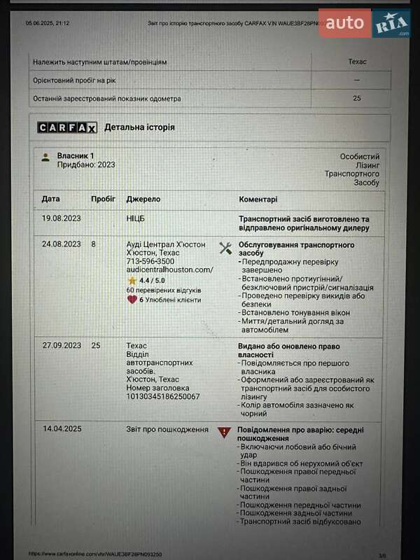 Седан Audi A6 2023 в Запорожье