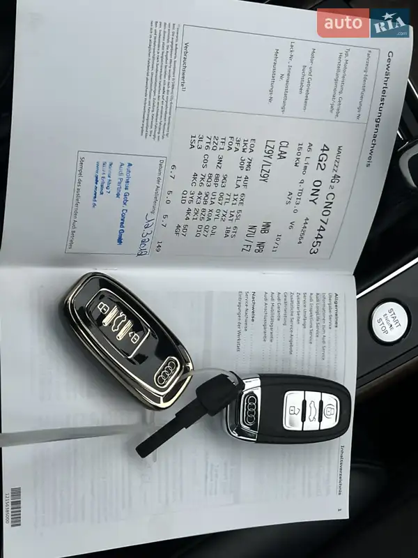 Седан Audi A6 2012 в Києві документ