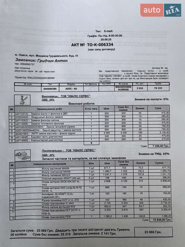 Седан Audi A6 2016 в Киеве