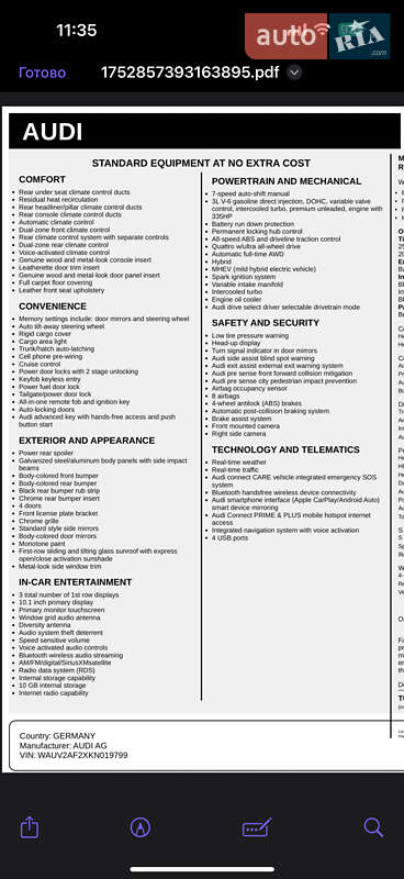 Ліфтбек Audi A7 Sportback 2019 в Львові