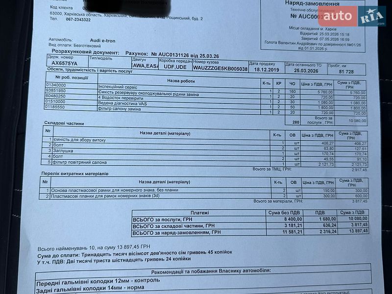 Внедорожник / Кроссовер Audi e-tron 2019 в Харькове