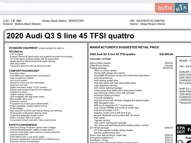 Позашляховик / Кросовер Audi Q3 2020 в Житомирі документ