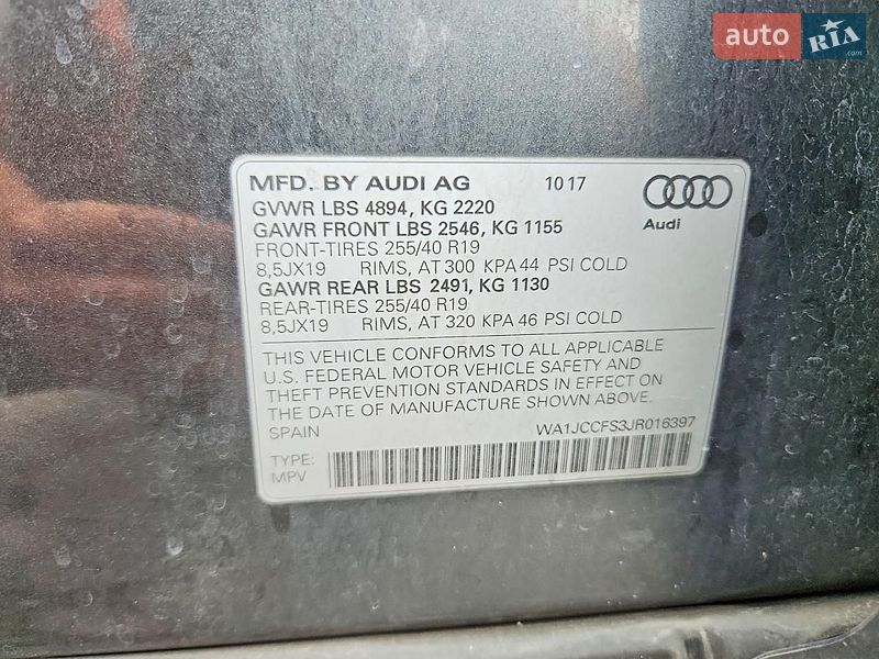 Позашляховик / Кросовер Audi Q3 2018 в Львові фото 13 Позашляховик / Кросовер Audi Q3 2018 в Львові