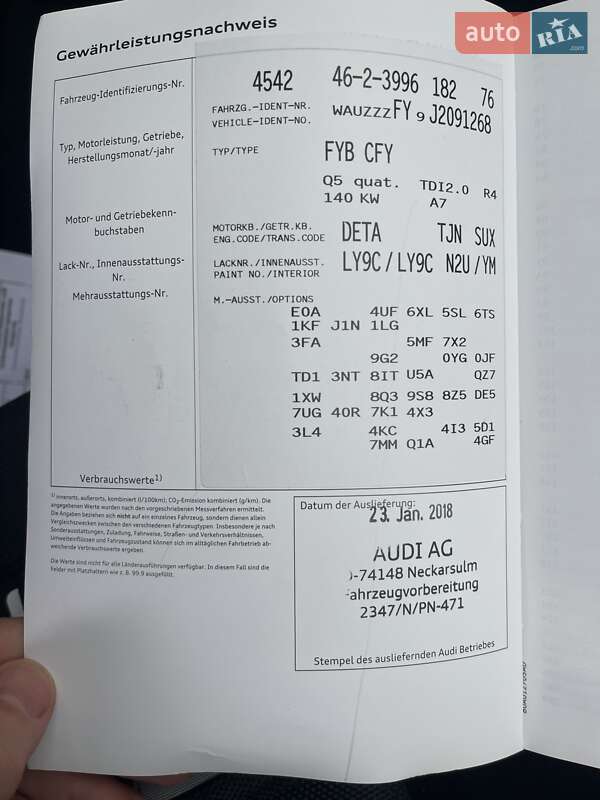 Внедорожник / Кроссовер Audi Q5 2017 в Бердичеве