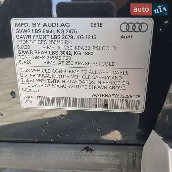 Внедорожник / Кроссовер Audi Q5 2018 в Костополе
