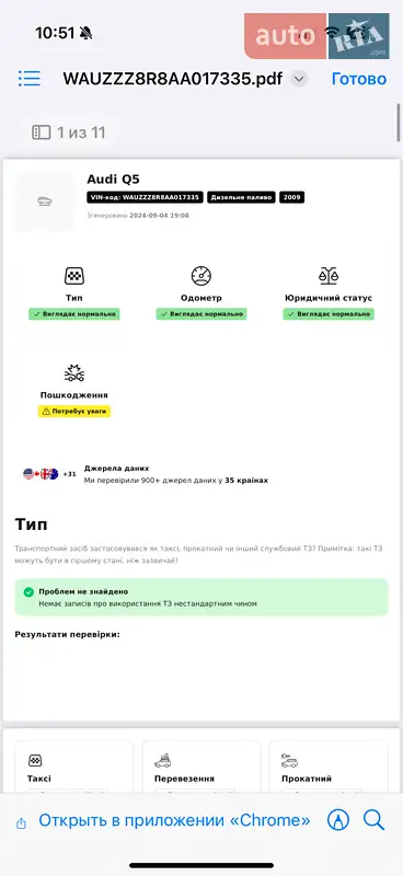 Внедорожник / Кроссовер Audi Q5 2009 в Киеве документ