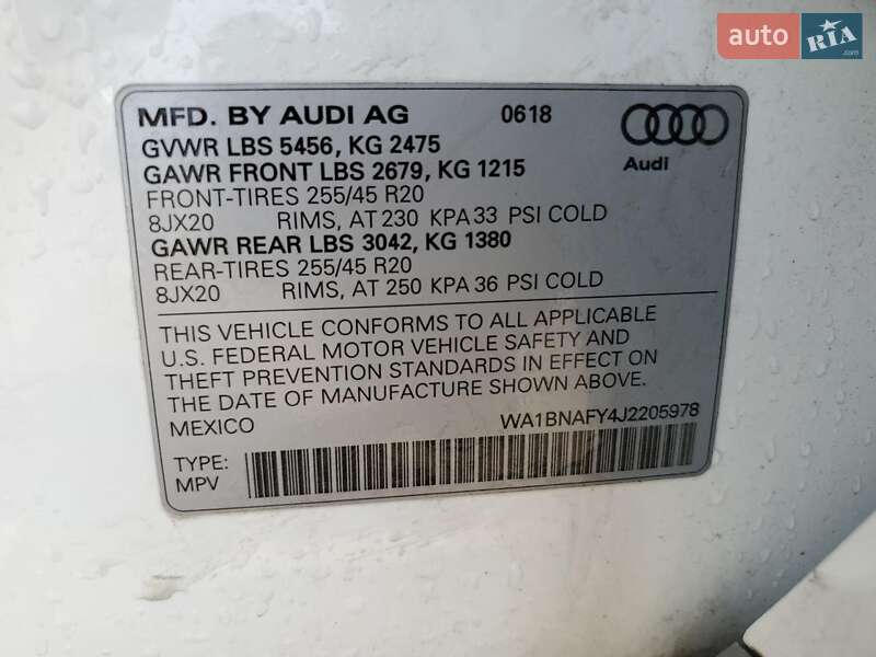 Внедорожник / Кроссовер Audi Q5 2018 в Львове
