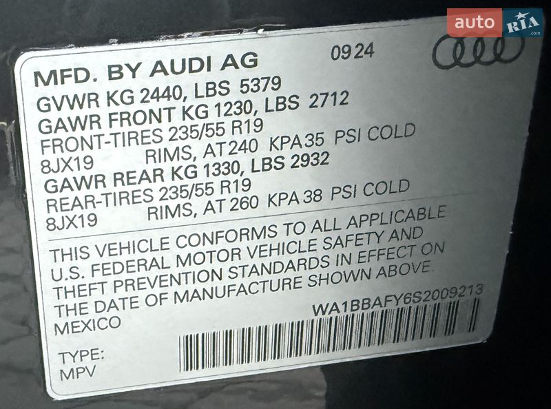 Внедорожник / Кроссовер Audi Q5 2024 в Коломые фото 52 Внедорожник / Кроссовер Audi Q5 2024 в Коломые