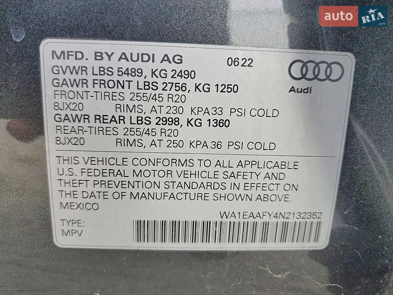 Внедорожник / Кроссовер Audi Q5 2022 в Киеве