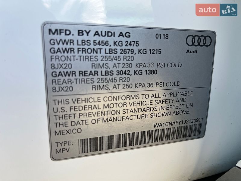Внедорожник / Кроссовер Audi Q5 2018 в Луцке