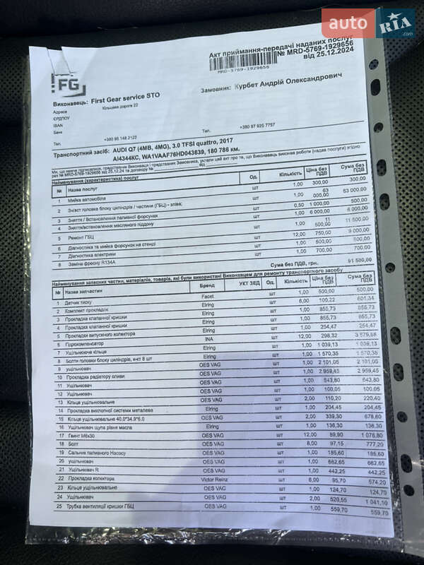 Внедорожник / Кроссовер Audi Q7 2017 в Днепре