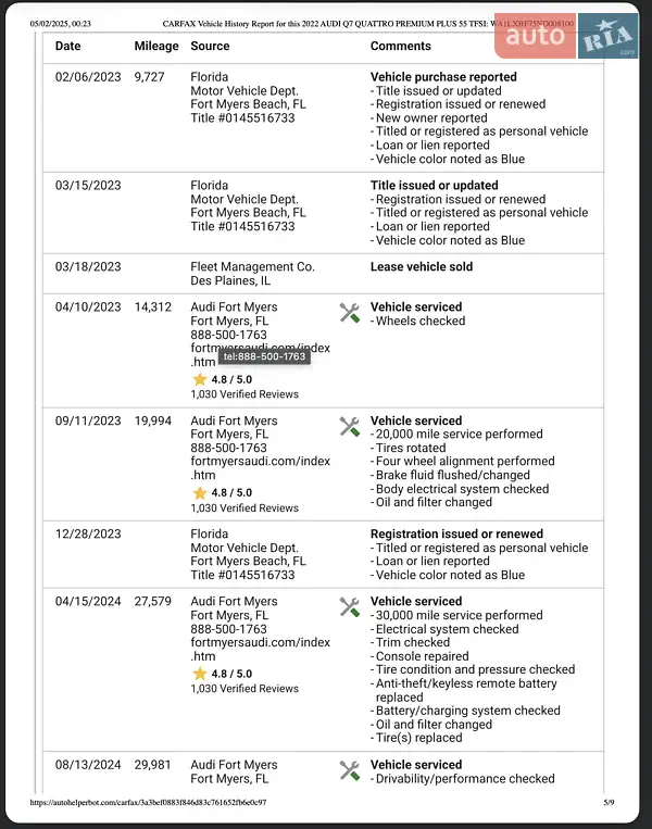Внедорожник / Кроссовер Audi Q7 2021 в Львове документ