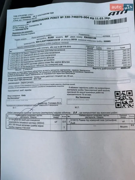 Внедорожник / Кроссовер Audi Q7 2019 в Киеве документ 2 фото Внедорожник / Кроссовер Audi Q7 2019 в Киеве документ