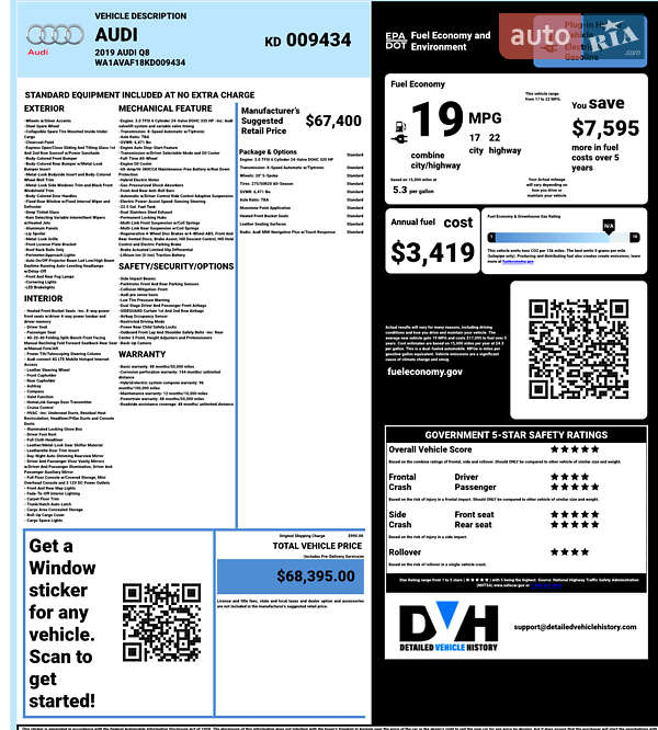 Внедорожник / Кроссовер Audi Q8 2018 в Львове