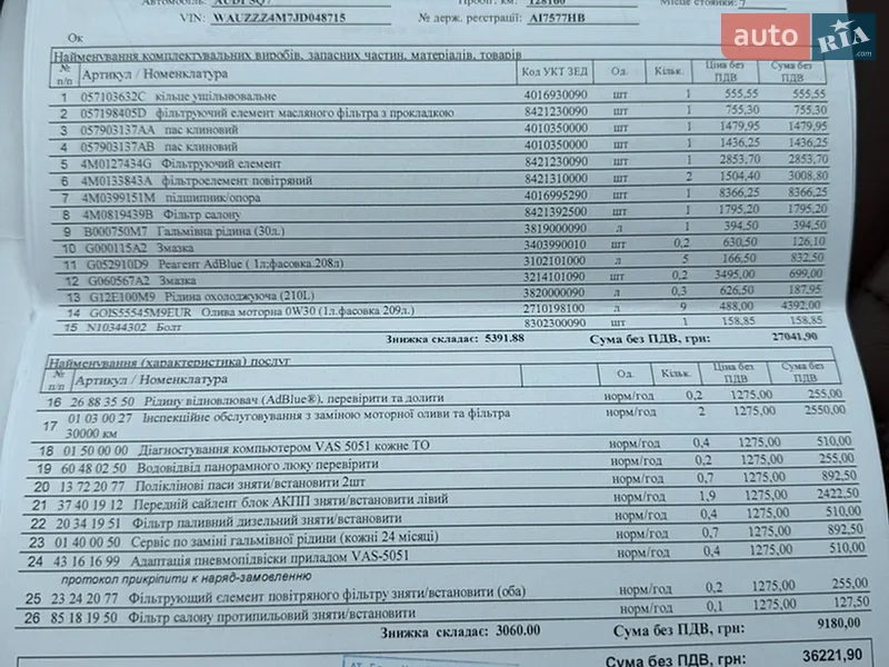 Внедорожник / Кроссовер Audi SQ7 2018 в Киеве документ 6 фото Внедорожник / Кроссовер Audi SQ7 2018 в Киеве документ