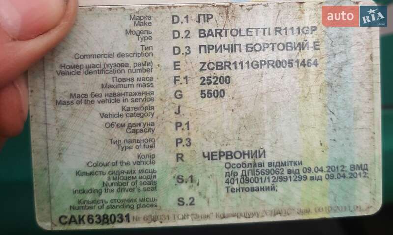 Борт Bartoletti R111GP 1994 в Вінниці