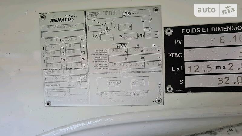 Самосвал полуприцеп Benalu C34CMS01 2009 в Виннице