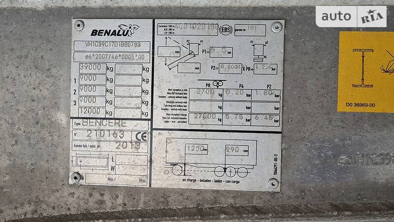 Самосвал полуприцеп Benalu C34CMS01 2013 в Виннице