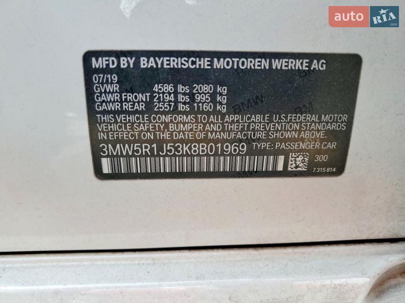 Седан BMW 3 Series 2019 в Виннице