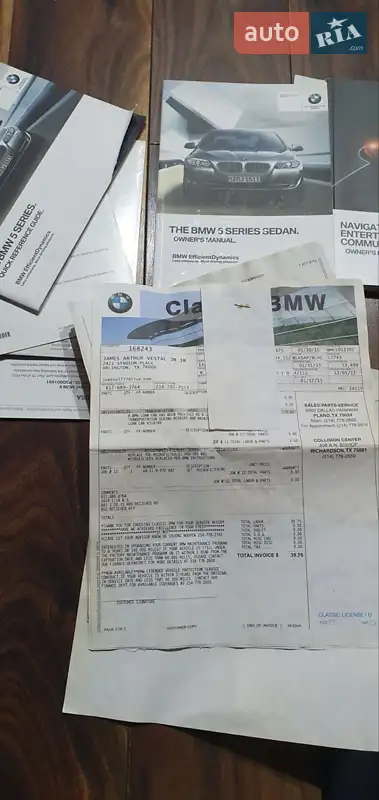 Седан BMW 5 Series 2012 в Хмельницькому документ
