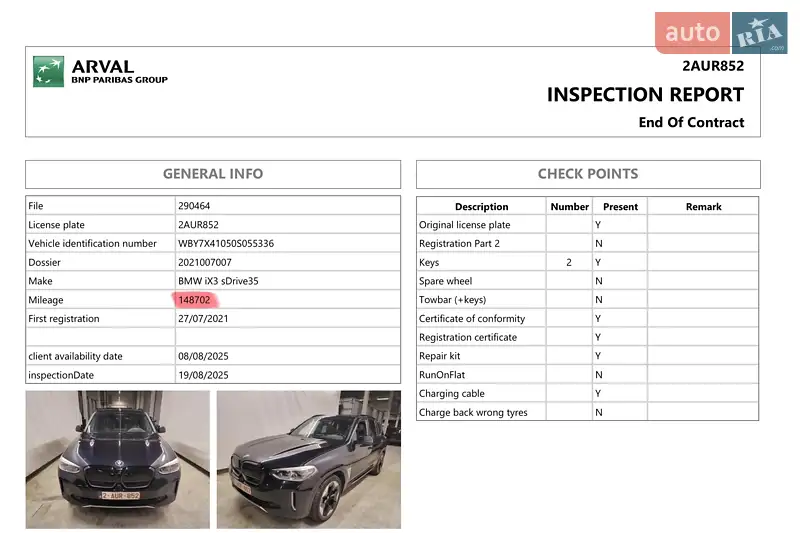 Внедорожник / Кроссовер BMW iX3 2021 в Харькове документ