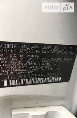 Внедорожник / Кроссовер BMW X3 2011 в 