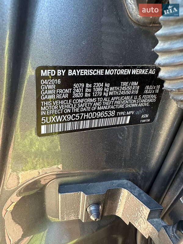 Внедорожник / Кроссовер BMW X3 2016 в Днепре