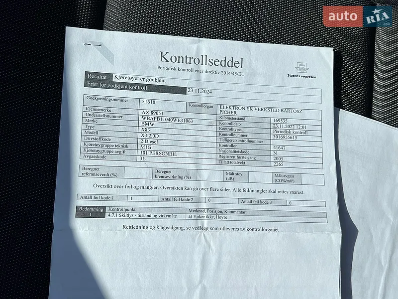 Позашляховик / Кросовер BMW X3 2005 в Нововолинську документ