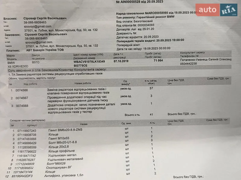 Внедорожник / Кроссовер BMW X5 2019 в Полтаве документ