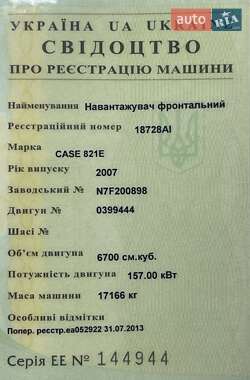 Фронтальні навантажувачі Case Construction 821E 2007 в Києві