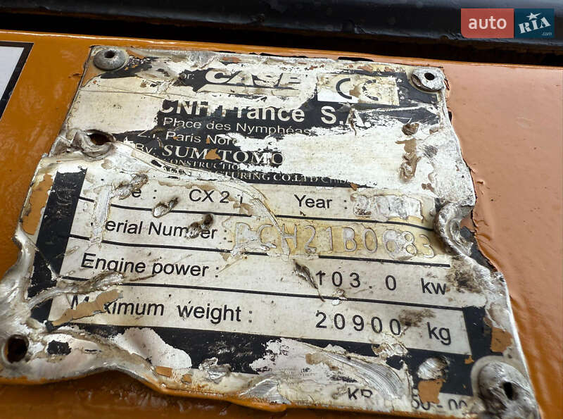 Гусеничный экскаватор Case Construction CX 210 2004 в Косове фото 12 Гусеничный экскаватор Case Construction CX 210 2004 в Косове