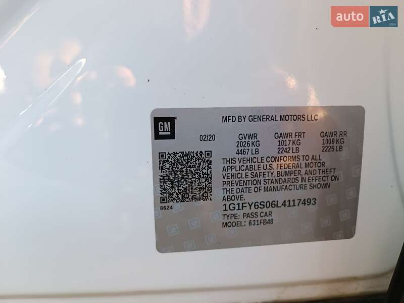 Хетчбек Chevrolet Bolt EV 2020 в Львові
