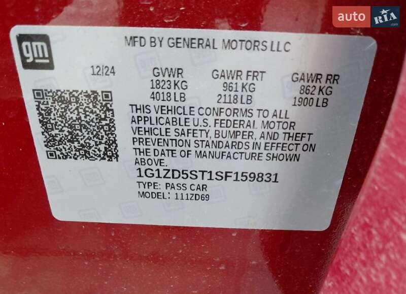 Седан Chevrolet Malibu 2024 в Киеве