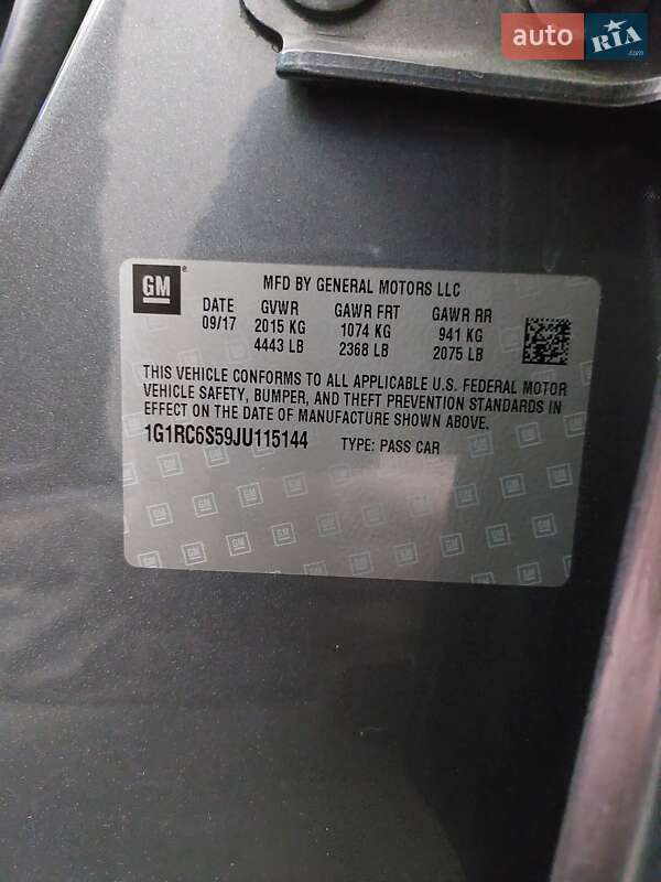 Хетчбек Chevrolet Volt 2017 в Обухові фото 17 Хетчбек Chevrolet Volt 2017 в Обухові