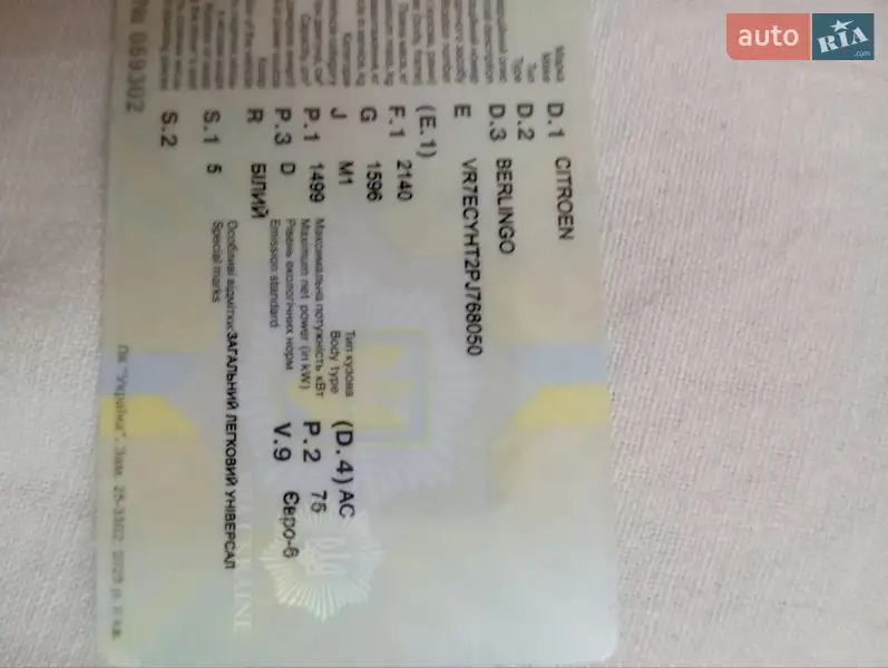 Мінівен Citroen Berlingo 2023 в Ужгороді документ 2 фото Мінівен Citroen Berlingo 2023 в Ужгороді документ