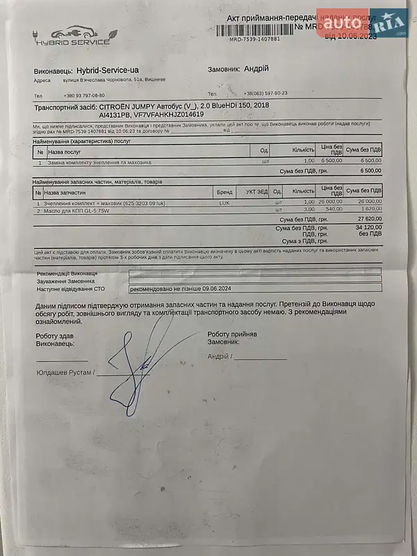 Грузовой фургон Citroen Jumpy 2018 в Пирятине документ