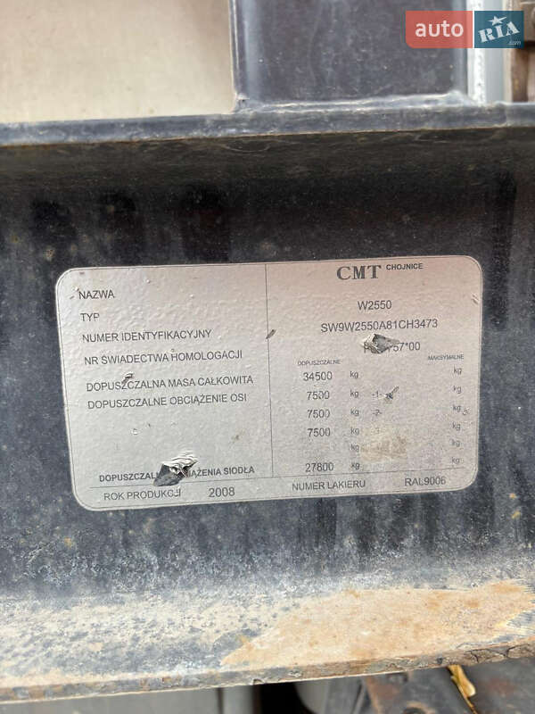 Самоскид напівпричіп CMT W25-50 2008 в Дніпрі фото 5 Самоскид напівпричіп CMT W25-50 2008 в Дніпрі