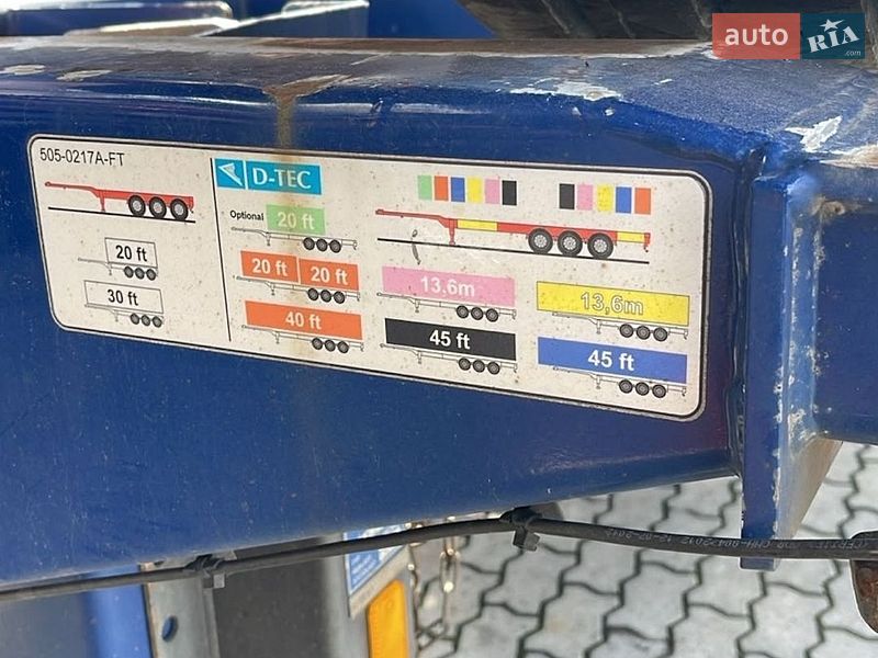 Контейнеровоз полуприцеп D-Tec FT-4303V 2015 в Ровно фото 7 Контейнеровоз полуприцеп D-Tec FT-4303V 2015 в Ровно