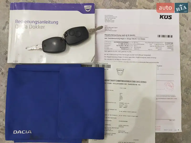 Мінівен Dacia Dokker 2013 в Вінниці документ