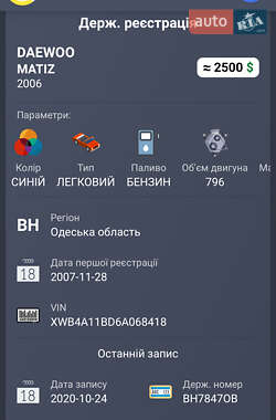 Хэтчбек Daewoo Matiz 2006 в 